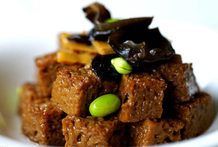 烤麸干丁粒面筋干凉皮搭档河南凉拌菜火锅素食四喜鲜烤麸干货 烤麸丁