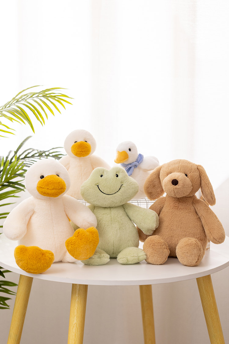 一只开心微笑快乐青蛙毛茸茸毛绒娃娃公仔安抚玩偶陪睡少女生日礼物