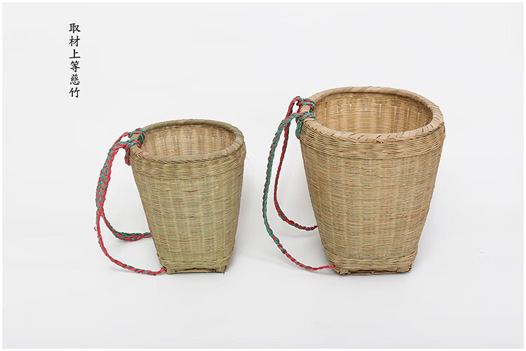 背篓云贵四川农村竹背筐家用竹编儿童小孩买菜道具竹子背篼夹背 全竹