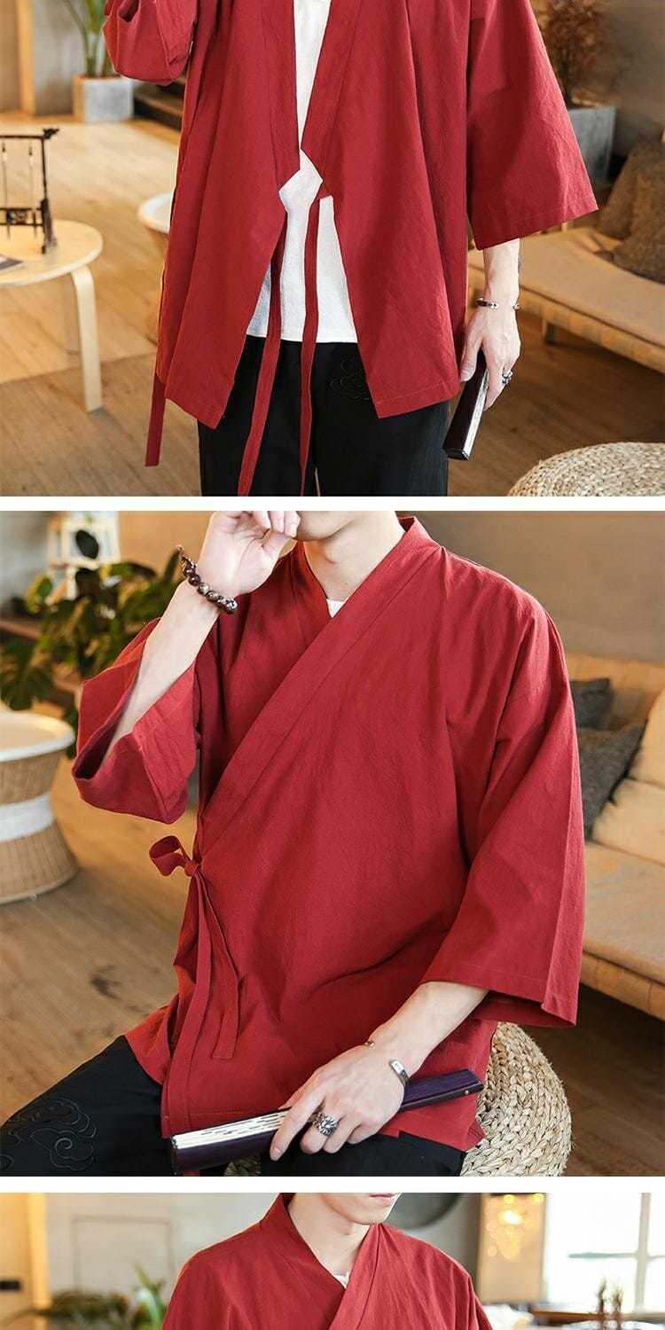 加梵森【】斜襟禅服王也道长古装同款衣服中国风武当复古风道袍