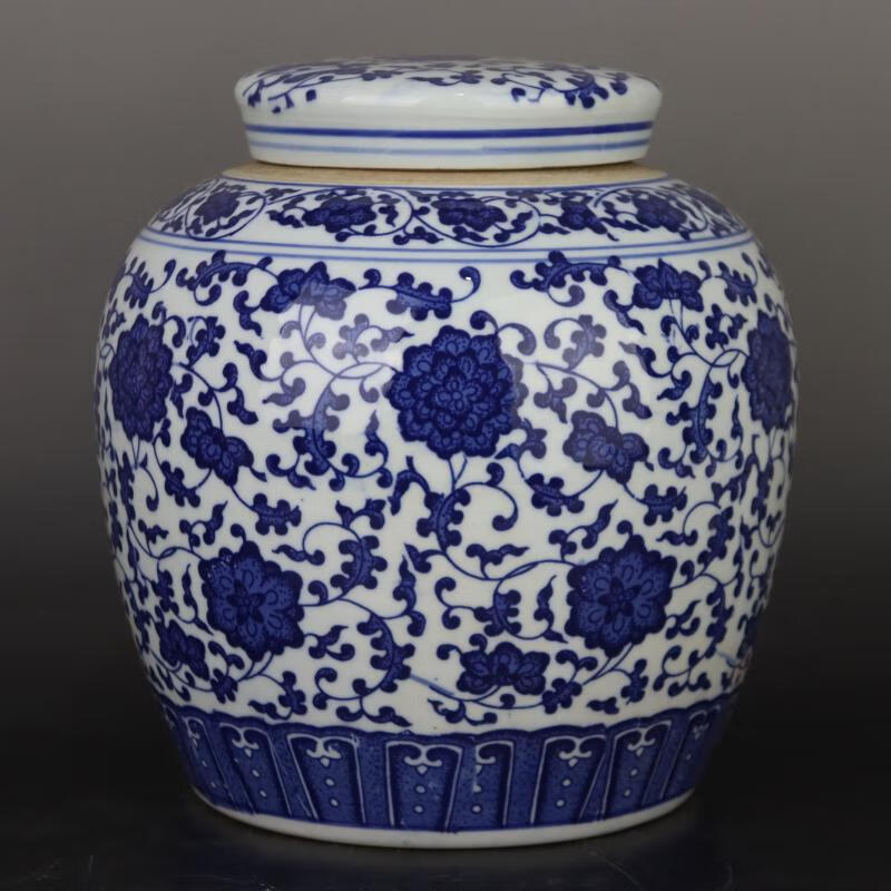 旬谨纪景德镇高温陶瓷瓷器罐仿古工艺青花瓷茶叶盖罐家居摆件收藏