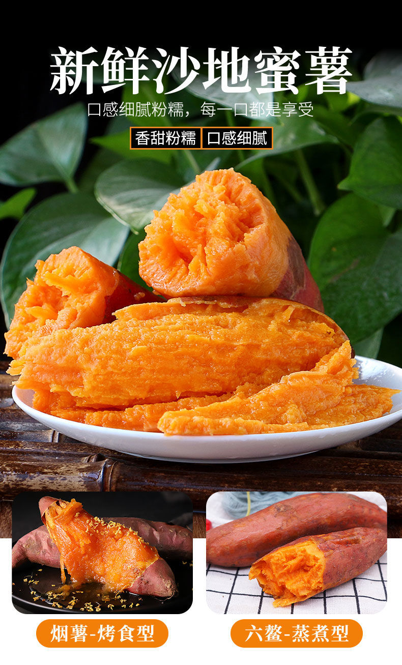 六鳌蜜薯西瓜红沙地红薯新鲜红蜜薯现挖现发红心地瓜 带箱10斤大果
