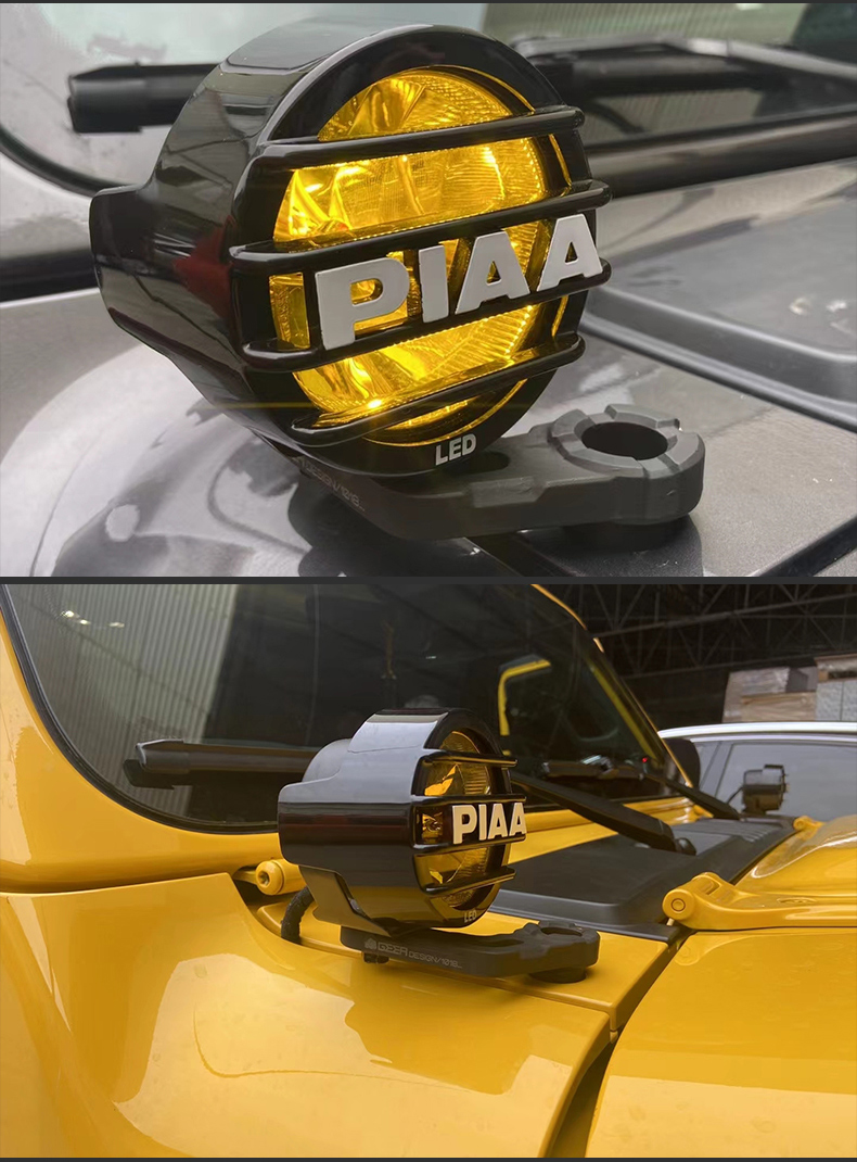 适用jeep牧马人piaa圆形射灯改装前杠射灯越野a柱机盖灯装饰配件0722