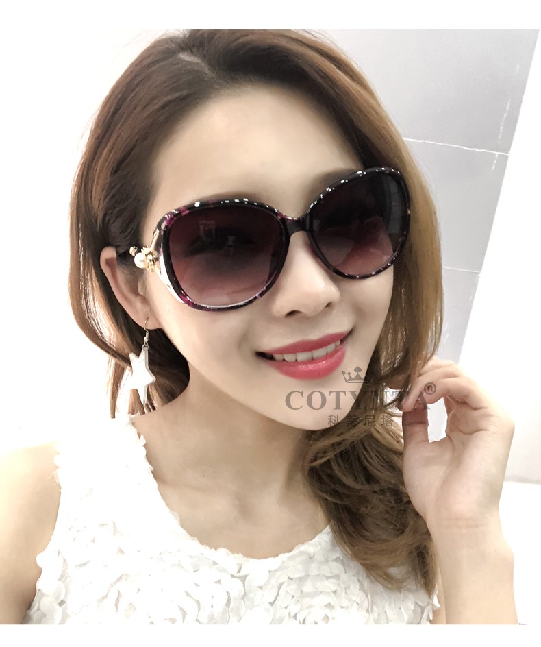 科蒂尼塔品牌新款偏光太阳眼镜女防紫外线个性时尚潮流大小圆脸墨镜