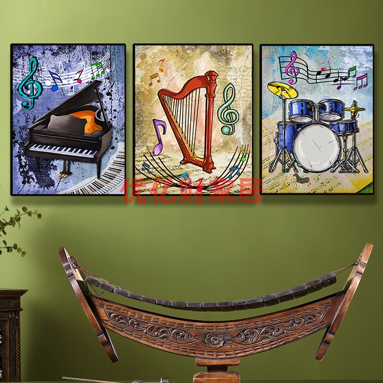 捷时越音乐教室装饰画学校背景置琴行墙面艺术培训壁画钢琴乐器挂件18