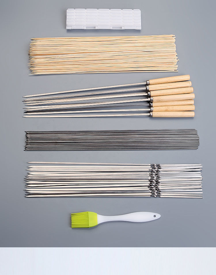 不锈钢烧烤签子羊肉串烤串钎子烤肉签字扁铁签子烤针家用配件工具 35