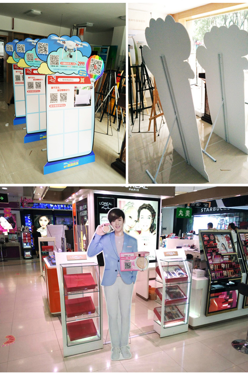 人形立定制h型展示架kt板人型模特人物海报广告人像支架12米加固人像