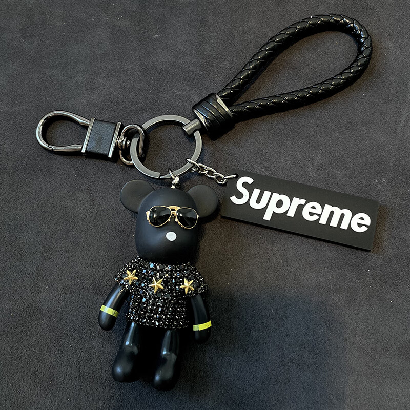 镶钻暴力熊钥匙扣挂件创意可爱男女情侣汽车钥匙链圈个性书包挂饰星星