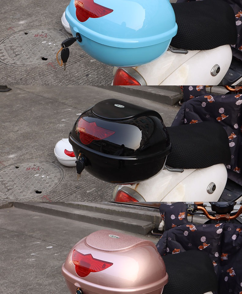 电动车尾箱通用小龟王储物箱小绵羊后备箱配件电瓶车后背箱子改装银色