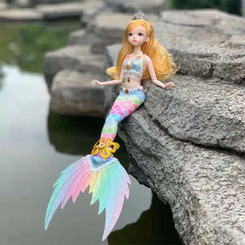 会唱歌的芭比美人鱼会唱歌带翅膀的芭比娃娃玩具芭比泡水美人鱼芭比