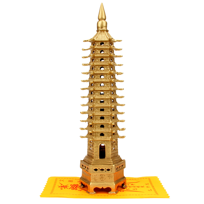 合心水铜合金九层文昌塔摆件十三13层9层文昌塔旺文助学业塔 13层合金