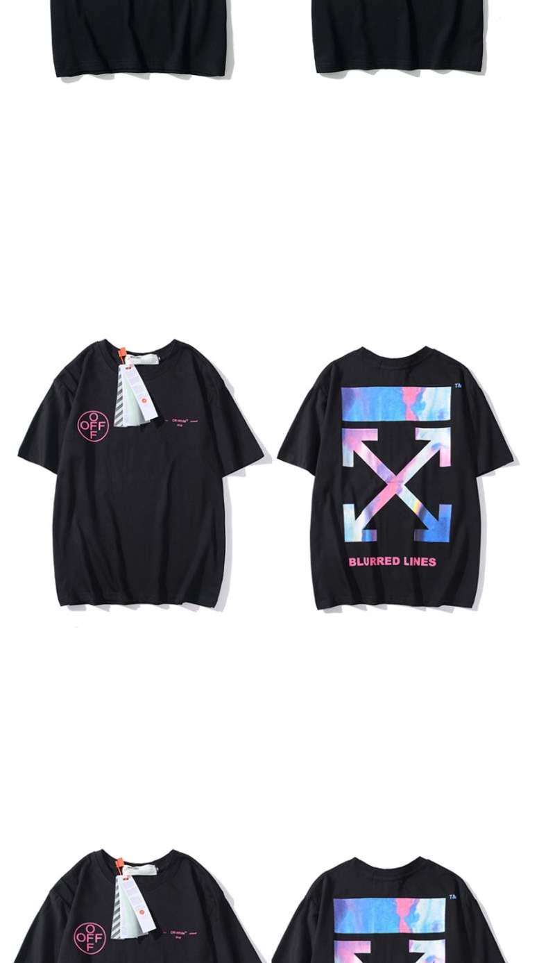 white春夏季t恤男女油画短袖西安限定樱花胶条箭头半袖20ss 冰川白色