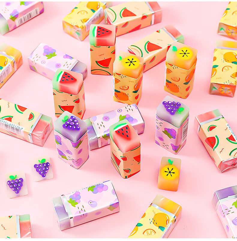 斐玉 爱心橡皮擦可切水果西瓜状创意橡皮可爱儿童像皮擦幼儿园文具