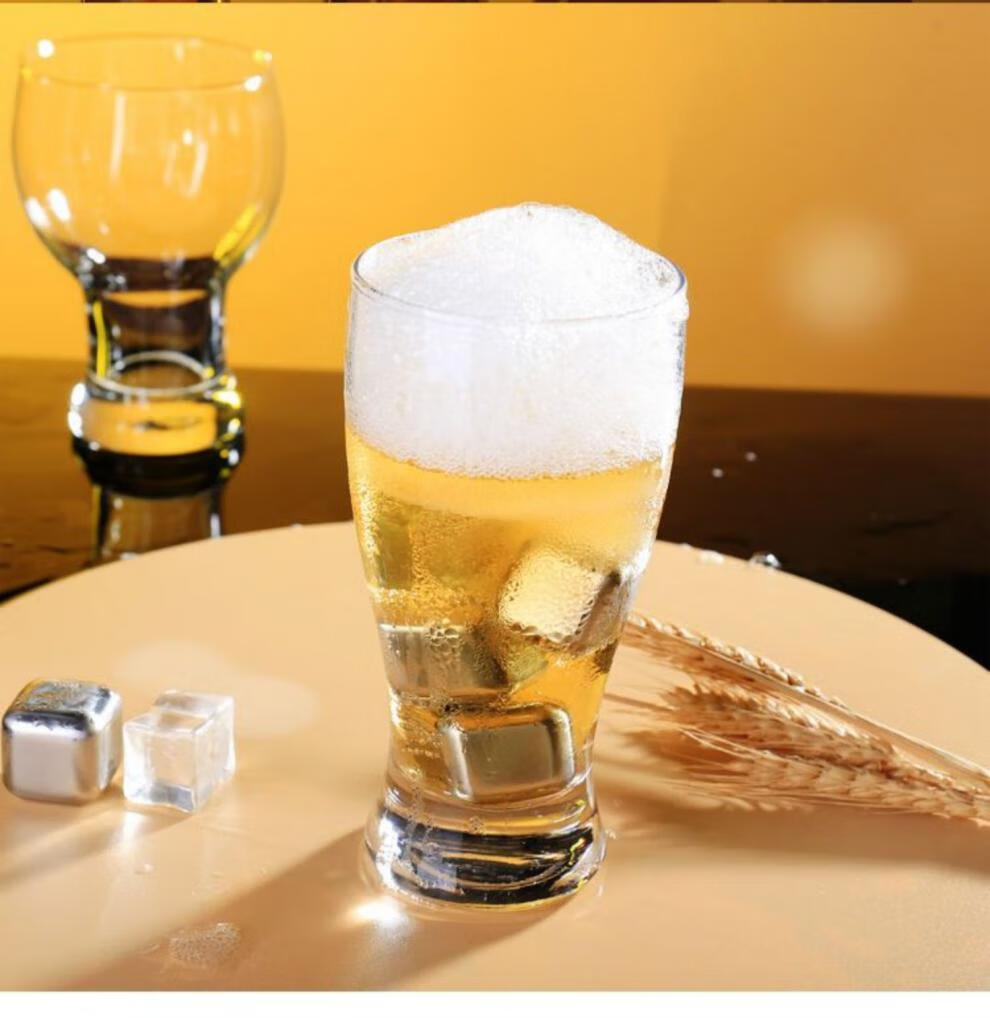 婉铮啤酒杯500ml 大扎啤杯酒店饭店大号网红家用玻璃啤酒杯子精酿创意