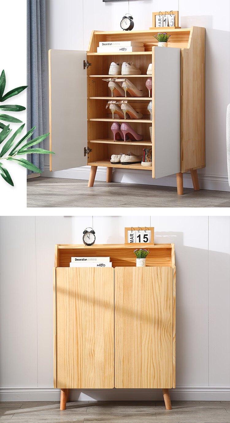 鞋柜 入门喜语实木原木入门进门玄关柜简约现代北欧入户门外定制做 80