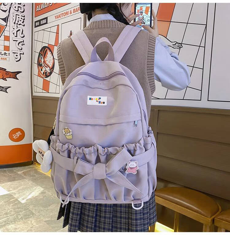 jk日系校园书包 书包女初中生韩版ins学生日系少女校园学院风蝴蝶结jk