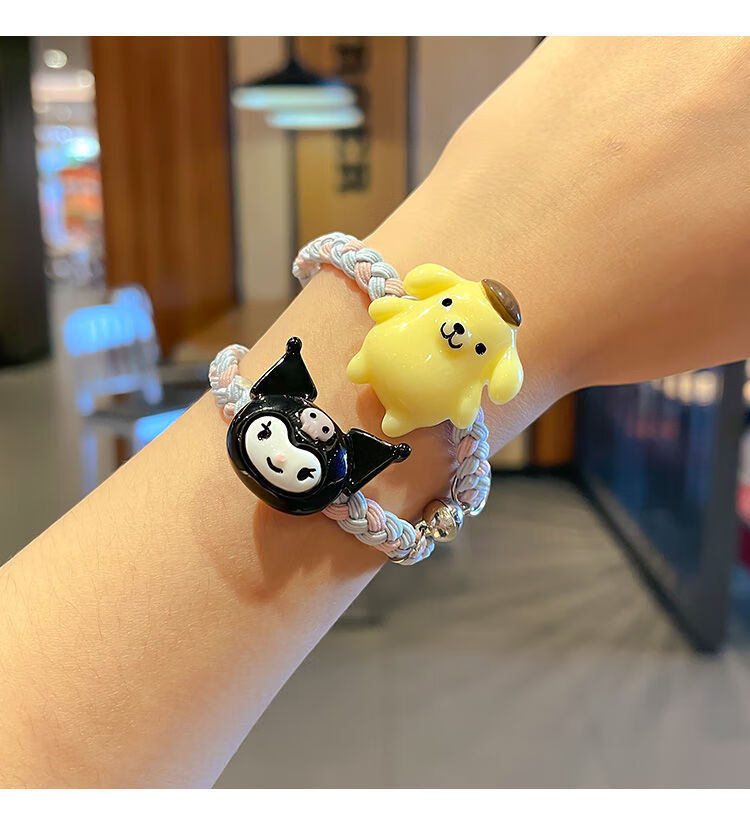 品岱七夕情人节送情侣闺蜜手链一对小皮筋送男朋友磁吸相吸礼物手绳女