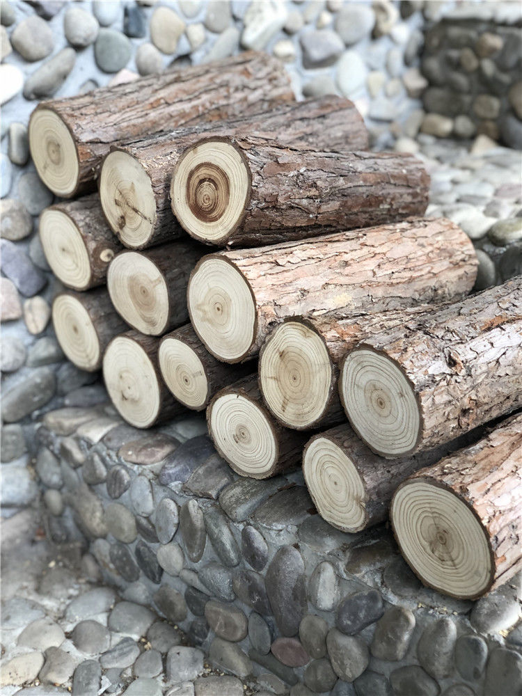 木桩实木原生态杉木带皮木桩景观布景道具圆木婚礼现场布置花门定制
