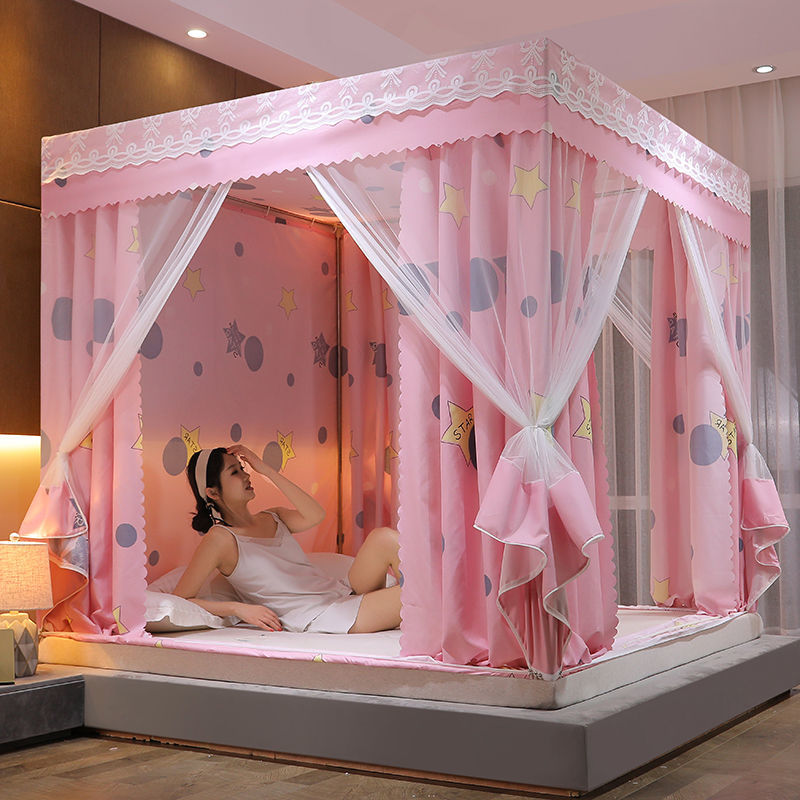 蚊帐床帘一体式家用遮光15米床上蚊帐18米双人床加密蒙古包12m蚊帐