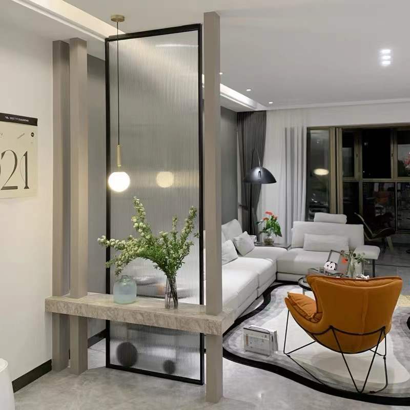 客厅屏风隔断现代简约玄关屏风客厅玄关长虹玻璃隔断墙创意入户客厅