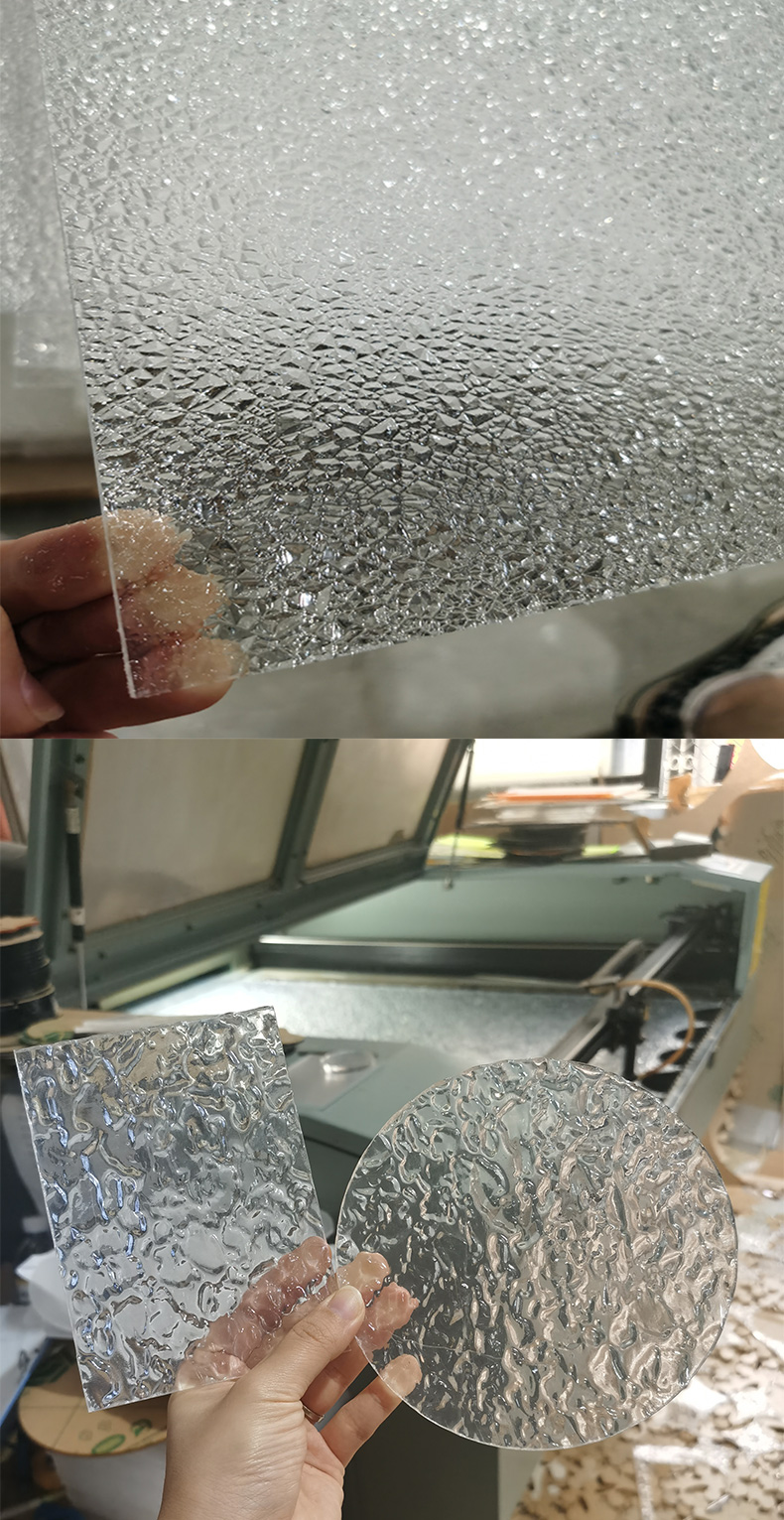 石头纹亚克力板水波纹亚克力板定制炫彩长虹条纹透明磨砂贝壳纹冰裂纹