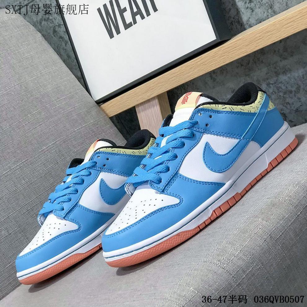 low欧文联名ow白蓝复古解构休闲鞋大学蓝学生板鞋薄款运动鞋 dunk欧文