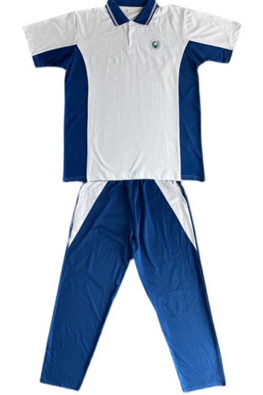 阳江一中夏装短袖上衣t恤短袖长裤套装校服阳江一中校服 蓝色长裤 170