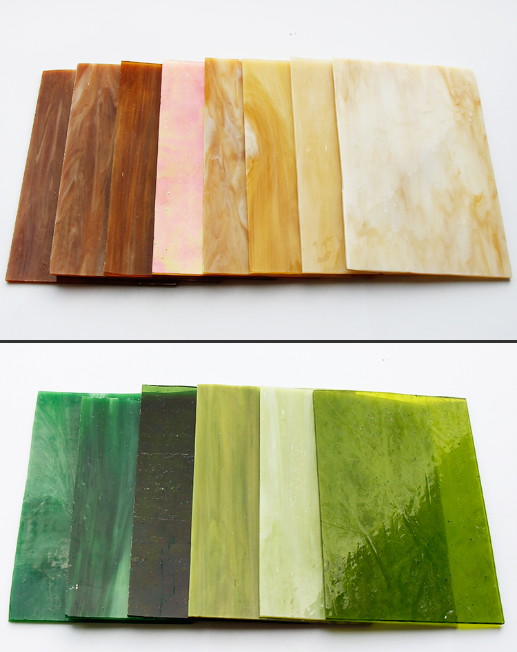 diy彩色玻璃云母片壁画蒂凡尼灯透光教堂装饰碎片马赛克银镜不透光10x