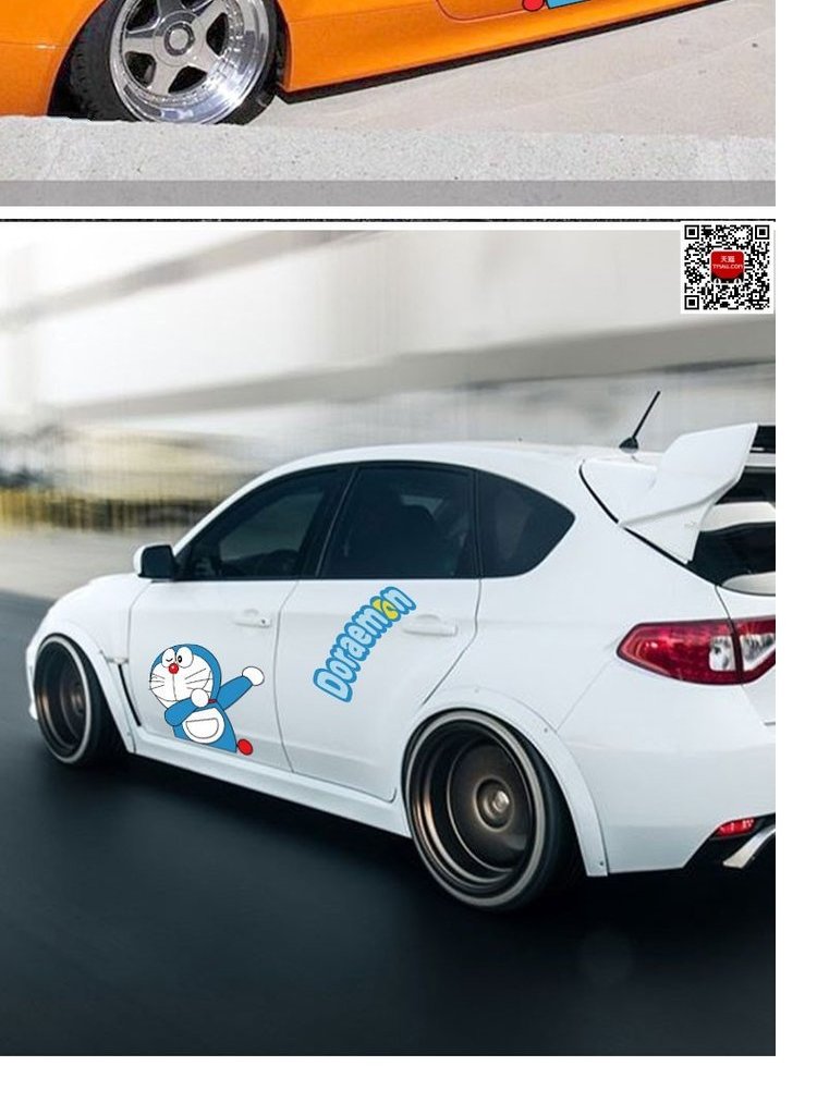唯颂withsong哆啦a梦汽车划痕遮挡创意车身贴纸叮当猫卡通机器猫可爱