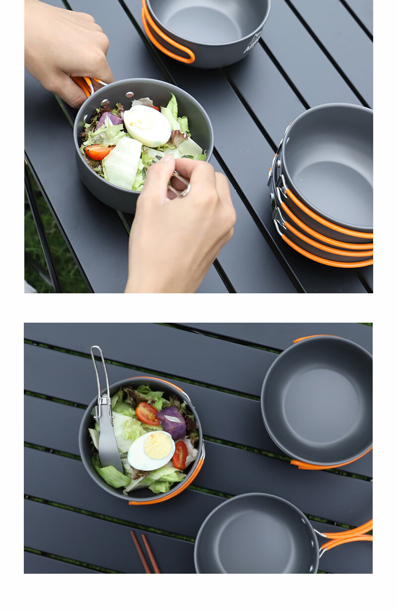 旅行餐具户外便携折叠碗野营便携碗筷套装野炊锅具露营自驾游用品1个