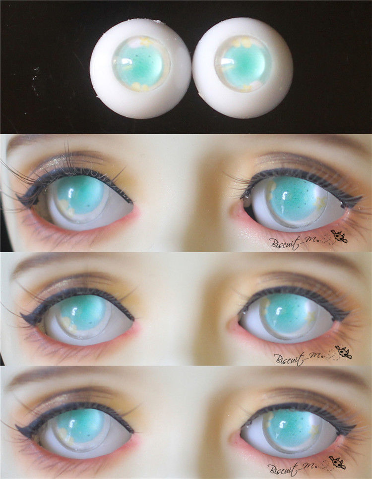 bjd娃娃眼睛1416mm卡通眼珠2022mm糖果色粉蓝黄绿彩瞳精灵星星眼f儿童