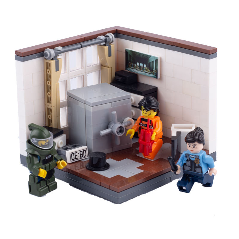 乐高lego城市人仔监狱小偷牢房拆弹服小颗粒积木玩具警车1套黑色