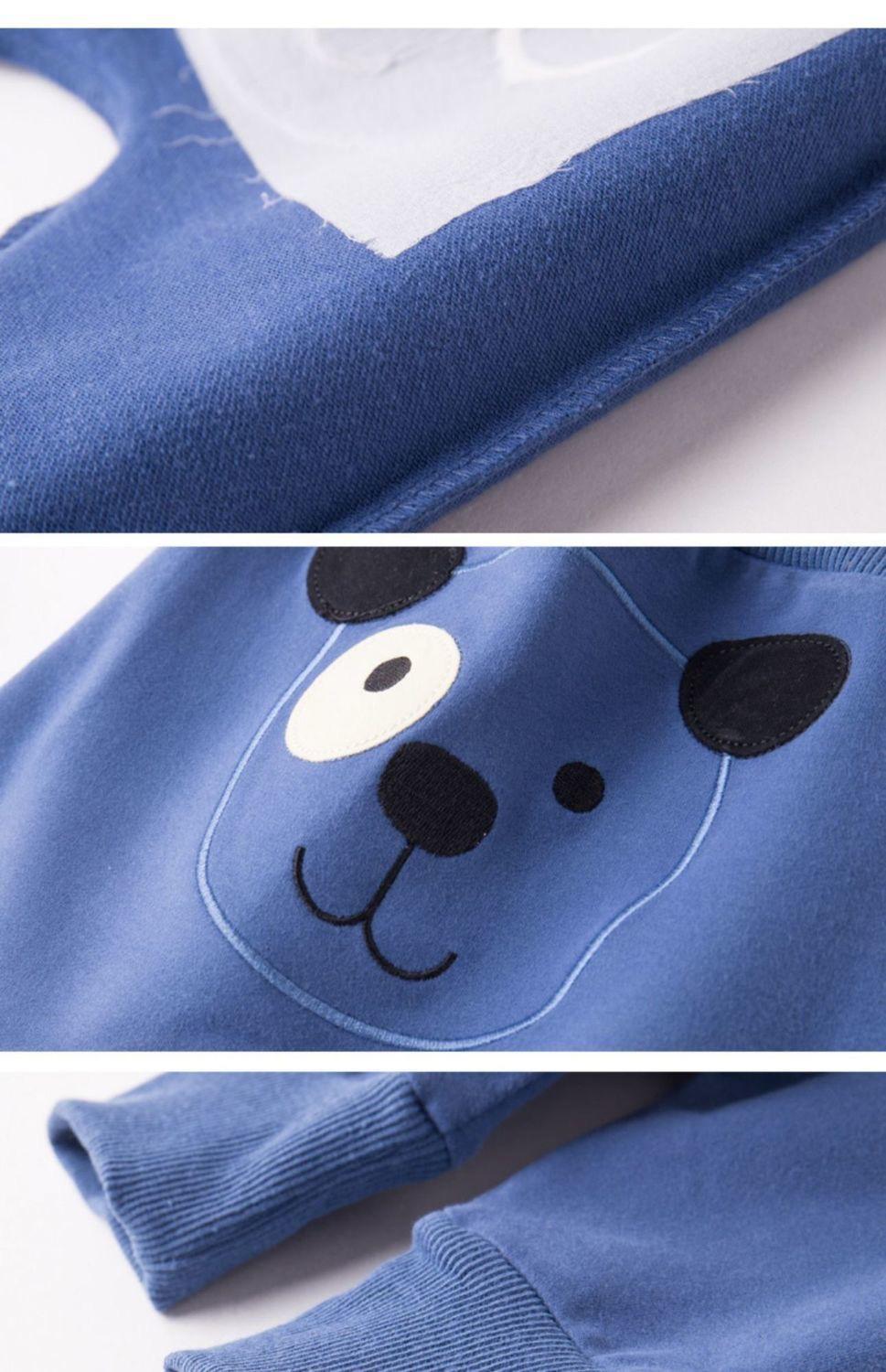 哈伦裤春夏款男童女童休闲舒适长裤外穿卡通裤蓝色狗狗66建议25个月