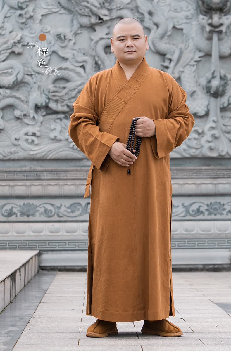 和尚服装出家人僧服棉麻大褂僧衣长衫佛教出家僧人和尚衣服长褂四季