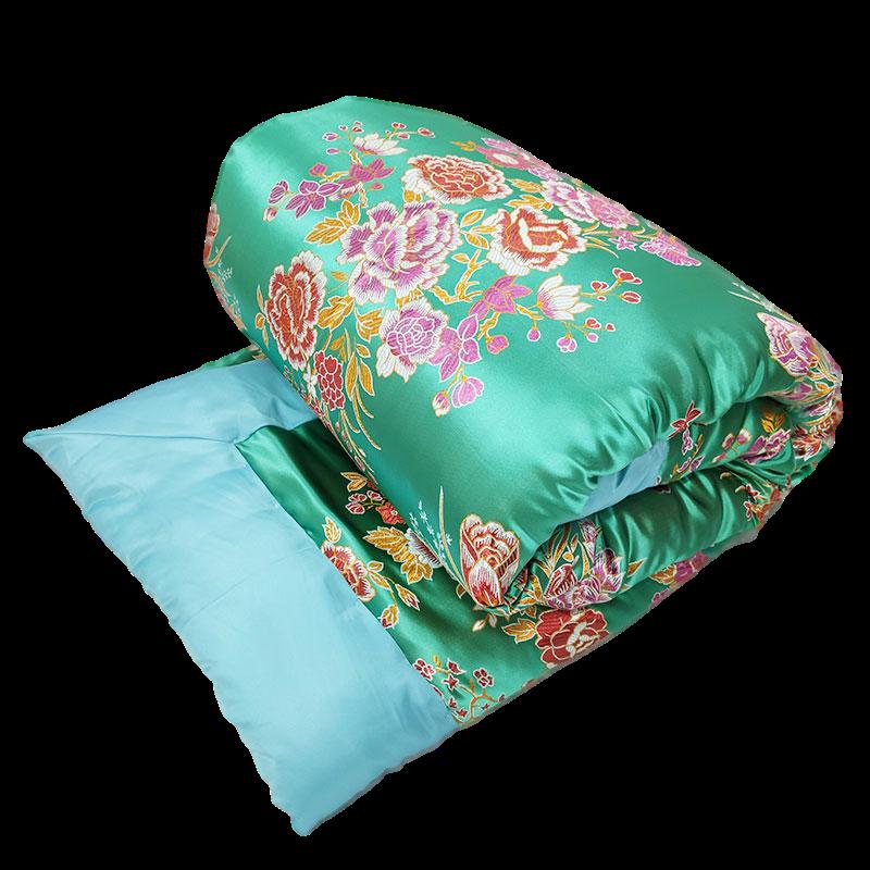 老式丝绸绸缎喜被子传统包边手工丝绸棉花被定制古代绸缎被子婚庆喜被