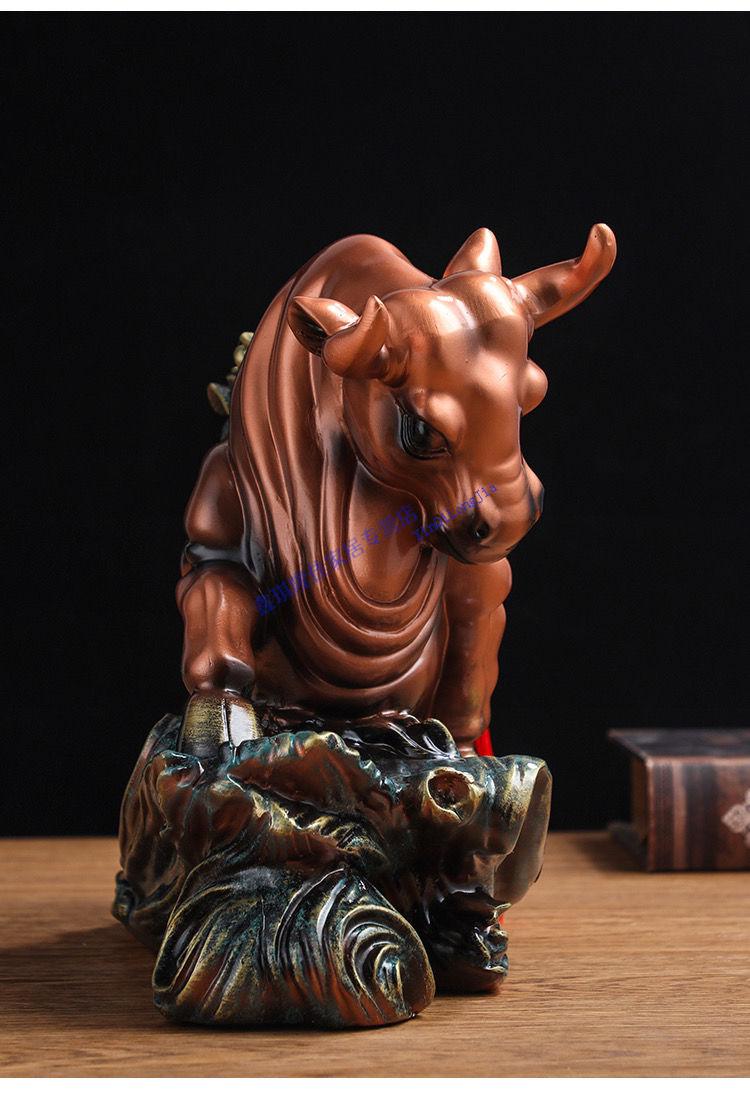 牛摆件牛家居客厅电视柜办公室桌装饰工艺品乔迁开业礼物牛势冲天红木