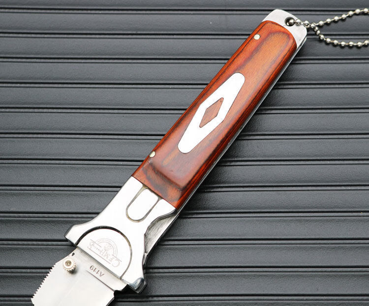 京选好货弹簧自动伸缩刀刀具野外随身户外小刀防身锋利荒野求生瑞士