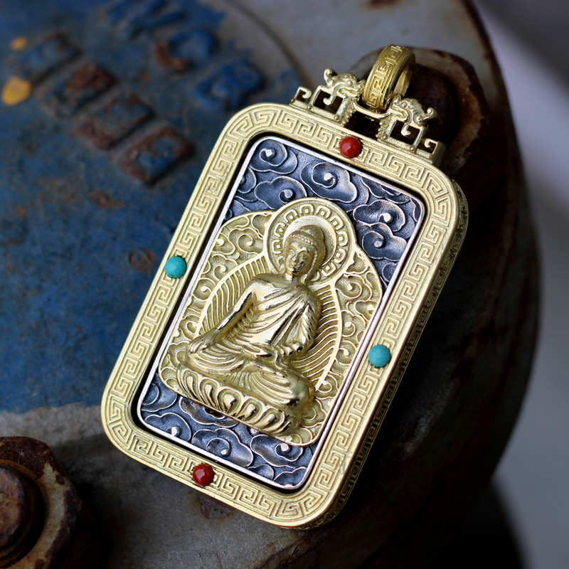 依莲妃十二生肖守护佛本命佛吊坠佛牌银阿尼陀佛本命佛虚空藏本命佛