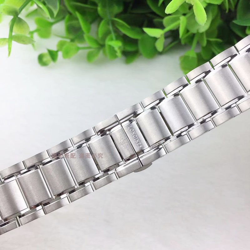 官方旗舰浪琴先行者表带手钢带原装款l3811820精钢蝴蝶扣22mm男表链