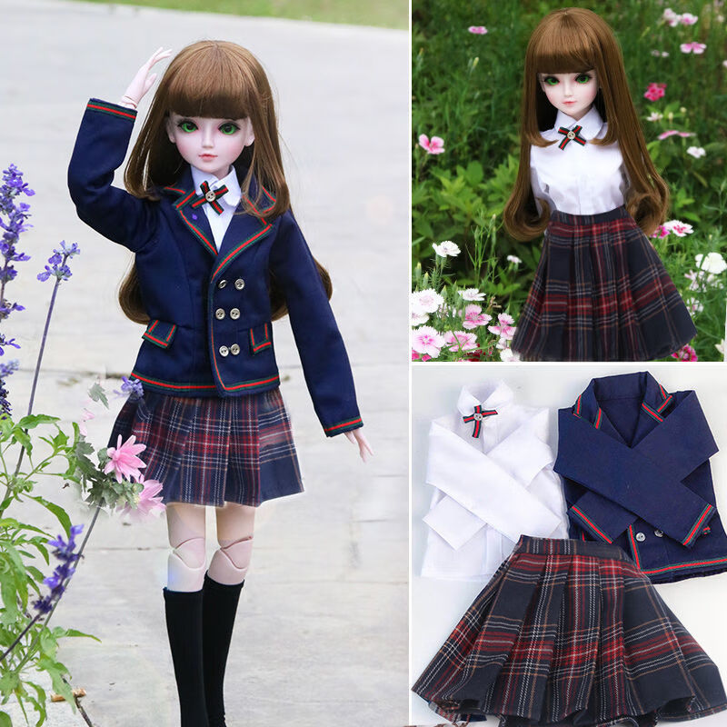 60厘米芭比娃娃的衣服叶罗丽仙子冰灵公主连衣裙校服jk制服凯蒂cm笑笑