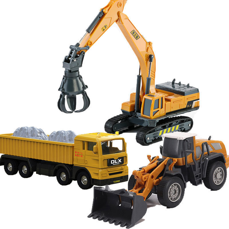 儿童工程车模型生日礼物自营送小朋经典品牌抓石抓木破碎挖掘随机两款