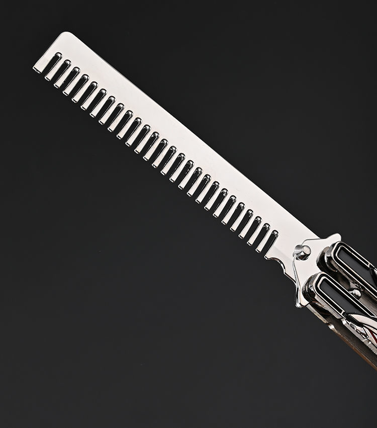 蝴蝶梳子刀甩手刀折叠甩手训练练习csgo未开刃玩具直曲柄男孩花式合金