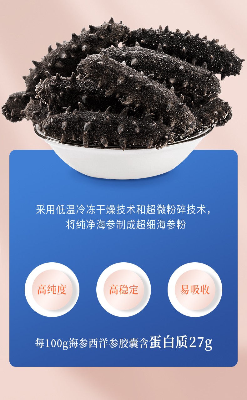 北京同仁堂总统牌海参西洋参胶囊缓解体力疲劳含西洋参提取物皂苷含量