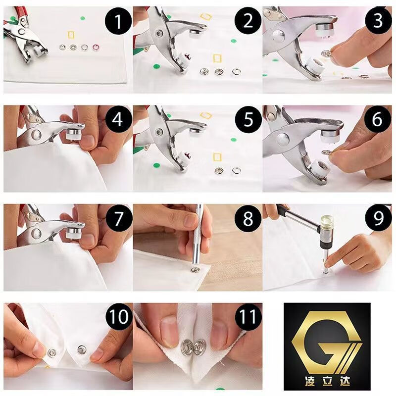 免缝五爪按压纽扣儿童纽扣牛仔裤暗扣型免钉子母纽扣床被罩扣 【彩50