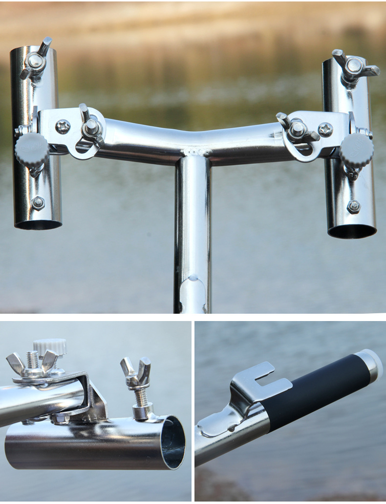 navcon钓箱钓椅双双杆双头万向加厚钓鱼双竿支架杆架双炮台架座 z20