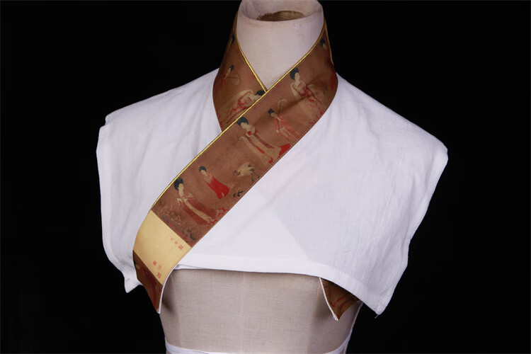 墨绯多款古画汉服交领义领假领搭配圆领袍方领比甲珍珠金边 虢国夫人