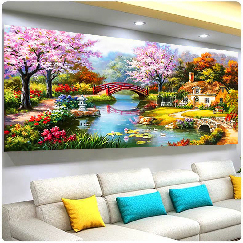 十字绣十字绣花园小屋梦幻家园客厅现代大幅家用手工绣满绣 中格 195*