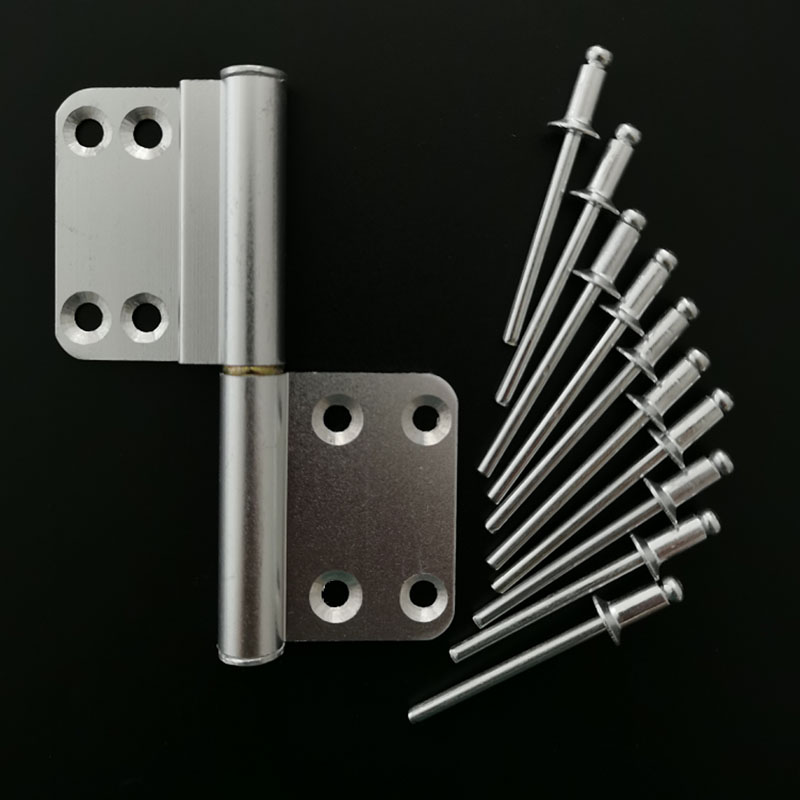 合金门合页脱卸铰链太空铝免冲合页玻璃门合页 凹槽左内开门 10铆钉