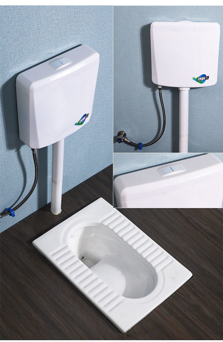 大红鹰卫浴家用陶瓷蹲便器水箱套装成人大便器便池蹲坑蹬便器卫生间