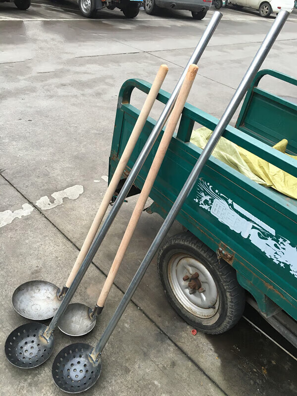 加厚钢板铁勺大漏勺长柄捞渣勺笊篱清理下水道淤泥挖泥土掏粪勺子